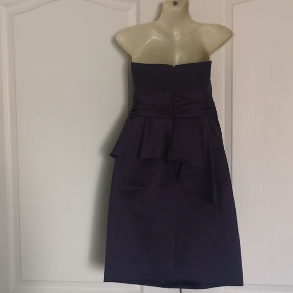 David Bridal Ladies Strapless Ruffle Mini  Dress 6 Purple - Picture 6 of 16